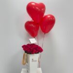 Velvet Fuchsia with Heart Balloons